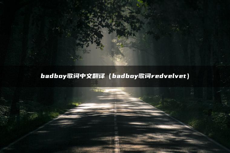 badboy歌词中文翻译（badboy歌词redvelvet）